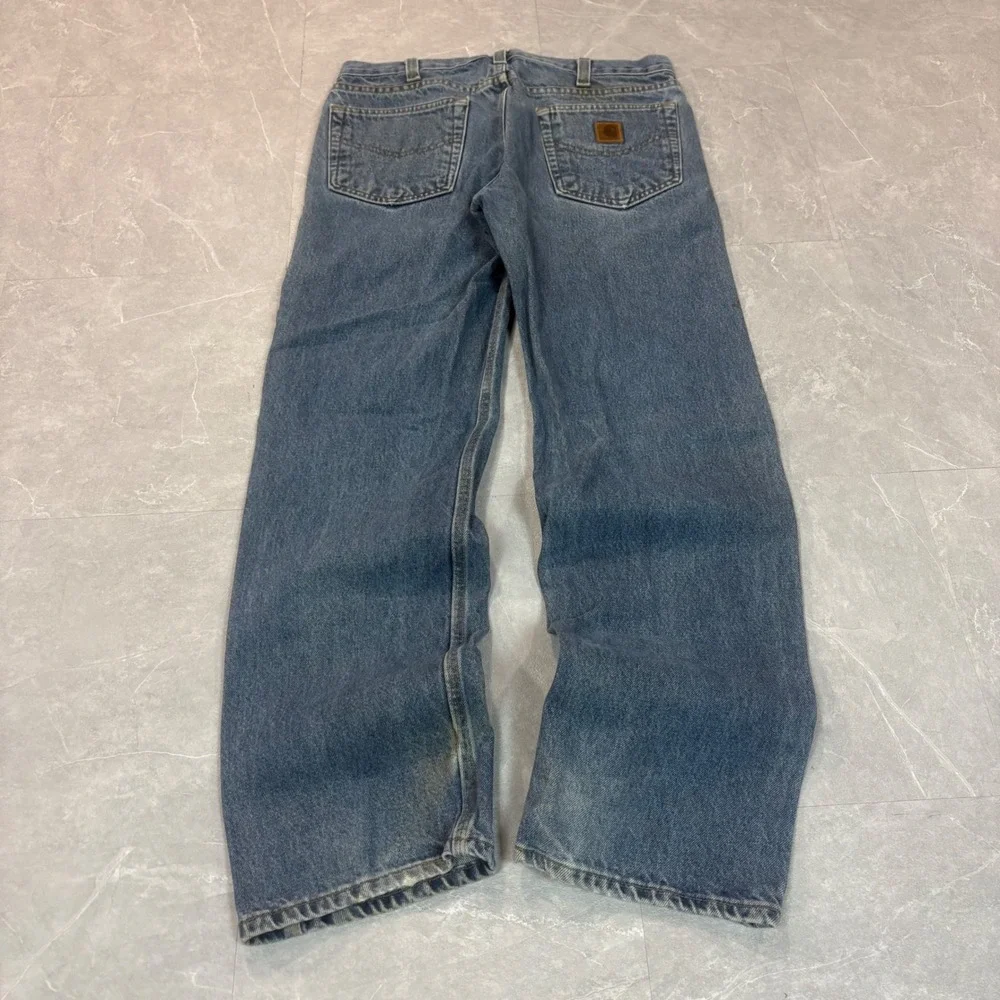 Carhartt Traditional Fit Mens Blue Denim Jeans 180-DPS 32x32 Vintage Workwear